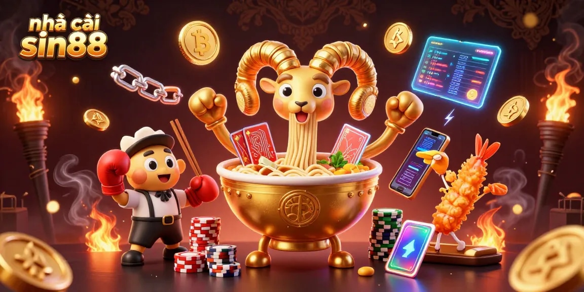 Experience the thrill with nhà cái sin88 as characters stack chips and deal cards in an animated casino scene.