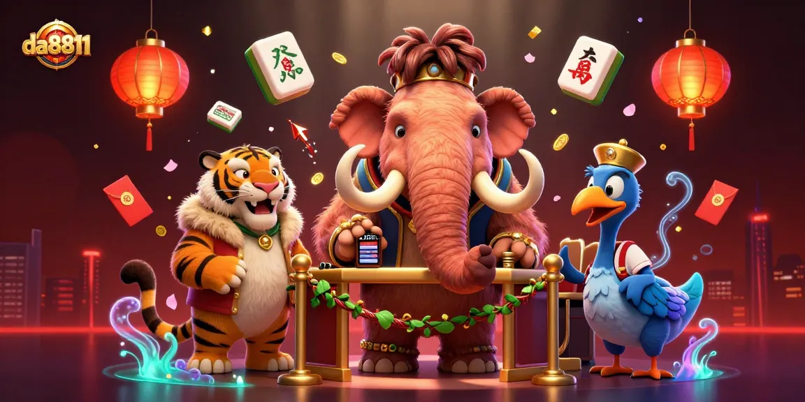 Experience thrilling casino vibes at da8811 with vibrant characters and festive elements.