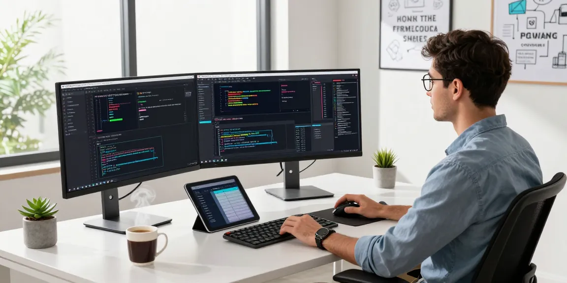 Dynamic software developer workspace showcasing collaborative tech tools, embodying WPS Official Website's innovative spirit.