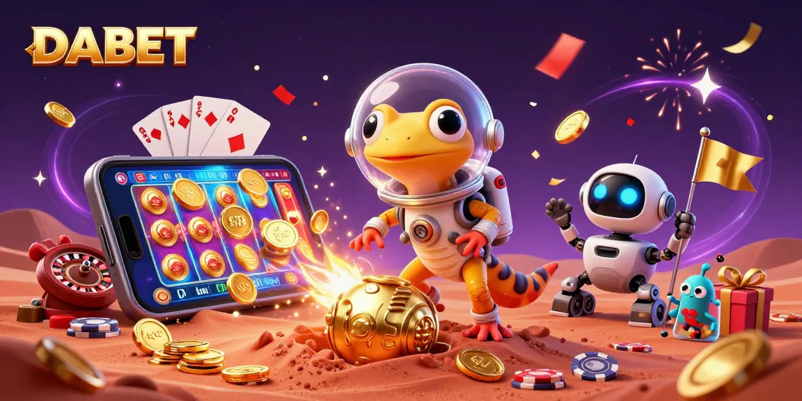 DABET energizes casino adventures with a Martian gecko discovering treasures and exciting games
