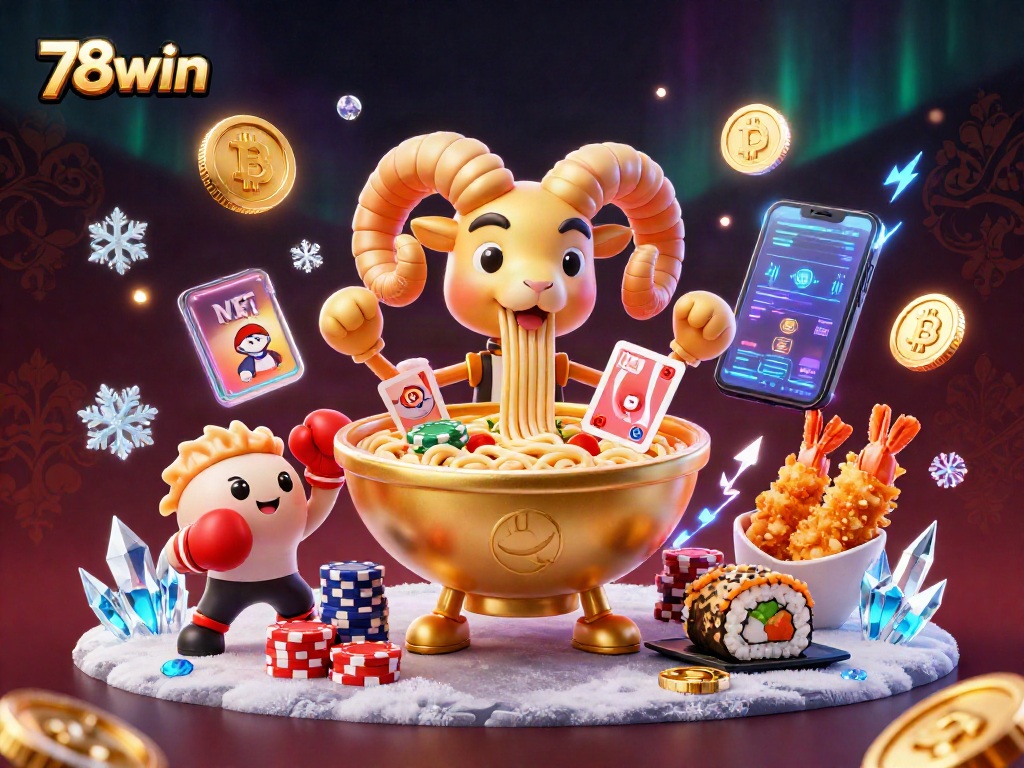 78win provides an engaging casino experience with vibrant characters, cards, and coins.